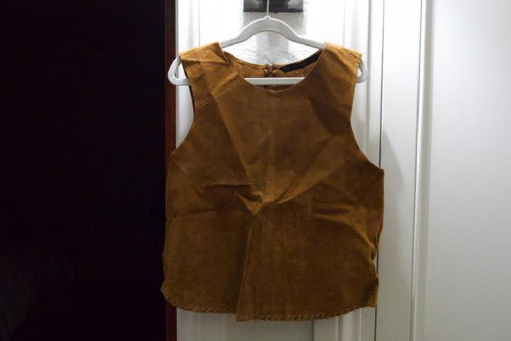 Zara Brown Sleeveless Shirt - Size XS - Casual Chic